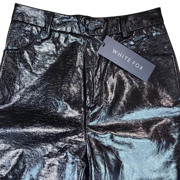 White Fox Boutique Im The Only One Faux Leather Patent Pant NWT - Picture 8 of 12